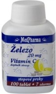 MedPharma Železo 20mg + Vitamín C 107tbl - cena, srovnání