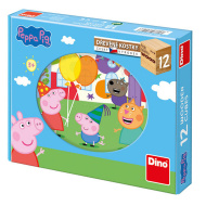 Dino Drevené obrázkové kocky - Peppa Pig 12ks - cena, srovnání