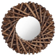 vidaXL Nástenné zrkadlo 40 cm teakové drevo okrúhle - cena, srovnání