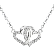 Evolution Group Stříbrný náhrdelník se zirkonem bílé srdce - cena, srovnání