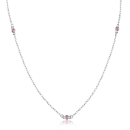 Šperky4u Stříbrný náhrdelník s růžovými zirkony - cena, srovnání