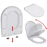 vidaXL WC sedadlo, pomalé sklápanie, rýchloupínacie, biele, štvorcové - cena, srovnání