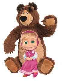 Simba Míša plyšový 43 cm a bábika Máša 23 cm