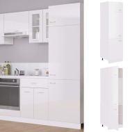 vidaXL Skrinka na chladničku, lesklá biela 60x57x207 cm, drevotrieska - cena, srovnání