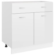 vidaXL Spodná skrinka+zásuvka, lesklá biela 80x46x81,5cm, drevotrieska - cena, srovnání