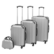 vidaXL Sada 4 cestovných kufrov z tvrdým krytom, strieborná - cena, srovnání