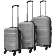 vidaXL Sada troch strieborných cestovných kufrov na kolieskach - cena, srovnání