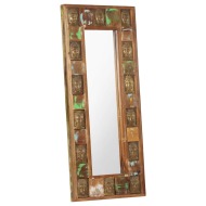 vidaXL Zrkadlo s obložením s Budhom 50x110 cm masívne recyklované drevo - cena, srovnání