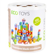 Eco Toys Drevené vzdelávacie kocky Mesto 100ks - cena, srovnání
