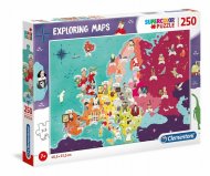 Clementoni Puzzle 250 Mapa - Európa: osobnosti - cena, srovnání