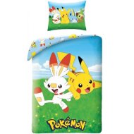 Halantex Bavlnené obliečky Pokémoni - Scorbunny a Pikachu 70 x 90 cm + 140 x 200 cm - cena, srovnání