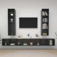 vidaXL Nástenné TV skrinky 4 ks lesklé sivé drevotrieska - cena, srovnání