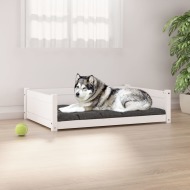 vidaXL Psia posteľ biela 105,5x75,5x28 cm borovicový masív - cena, srovnání