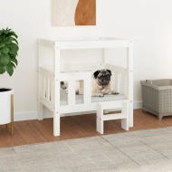 vidaXL Posteľ pre psa biela 65,5x43x70 cm borovicový masív - cena, srovnání