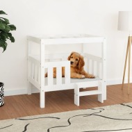 vidaXL Posteľ pre psa biela 75,5x63,5x70 cm borovicový masív - cena, srovnání