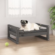 vidaXL Posteľ pre psa sivá 65,5x50,5x28 cm borovicový masív - cena, srovnání