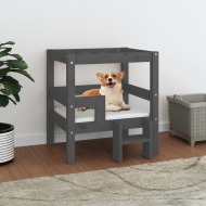 vidaXL Posteľ pre psa sivý 55,5x53,5x60 cm borovicový masív - cena, srovnání