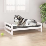 vidaXL Psia posteľ biela 105,5x75,5x28 cm borovicový masív - cena, srovnání