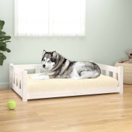 vidaXL Psia posteľ biela 105,5x75,5x28 cm masívna borovica - cena, srovnání