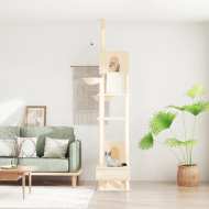 vidaXL Strom pre mačky od podlahy po strop krémový 277-303 cm - cena, srovnání