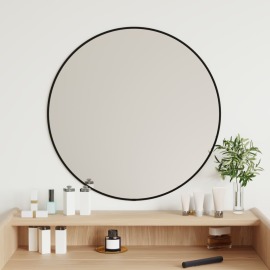 vidaXL Nástenné zrkadlo čierne 60 cm okrúhle