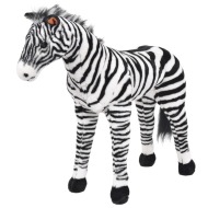 vidaXL Stojaca plyšová hračkárska zebra, čierno biela XXL - cena, srovnání