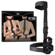 Fetish Submissive Bondage Collar & Wrist Cuffs Body Restraint Set - cena, srovnání