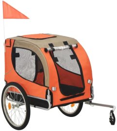Shumee Vozík za bicykel pre psa oranžovo-hnedý