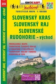 Slovenský kras, Slovenský raj, Slovenské rudohorie - východ 1:100 000