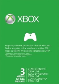 Microsoft Xbox 360 Live 3-Month Gold Subscription Card