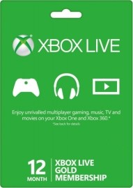 Microsoft Xbox 360 Live 12-Month Gold Subscription Card