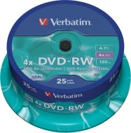 Verbatim 43639 DVD-RW 4.7GB 25ks - cena, srovnání