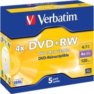Verbatim 43229 DVD+RW 4.7GB 5ks - cena, srovnání