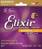 Elixir Acoustic Nanoweb Phosphor Bronze Custom Light - cena, srovnání