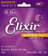 Elixir Acoustic Nanoweb 80/20 Bronze Extra Light - cena, srovnání