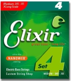Elixir Bass Nanoweb Medium Extra Long Scale
