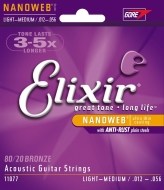 Elixir Acoustic Nanoweb 80/20 Bronze Light Medium - cena, srovnání