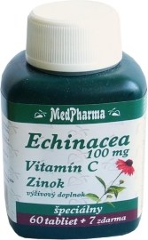 MedPharma Echinacea 100mg Vitamín C Zinok 67tbl