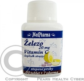 MedPharma Železo 20mg + Vitamín C 37tbl