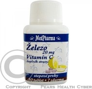 MedPharma Železo 20mg + Vitamín C 37tbl - cena, srovnání