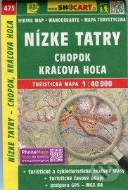 Nízke Tatry, Chopok, Kráľova Hoľa 1:40T turistická mapa 475