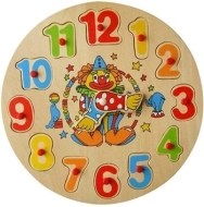 Alltoys Vkladačka drevná - hodiny klaun, zajac - cena, srovnání