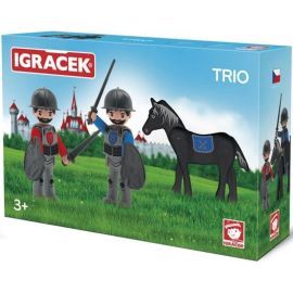 Igraček IGRÁČIK Trio - 2 rytieri a čierny kôň