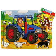 Bigjigs Drevené puzzle – Traktor - cena, srovnání