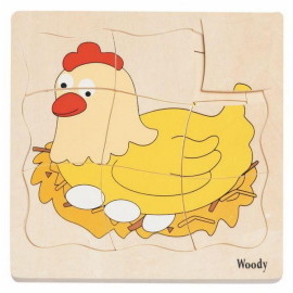 Woody Puzzle na doske – Vývoj sliepky