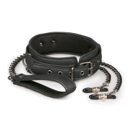 Easytoys Fetish Collection Leather Collar With Nipple Chains - cena, srovnání