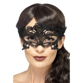 Fever Embroidered Lace Filigree Heart Eyemask