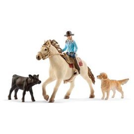Schleich 42419 set westernová jezdkyně se zvířátky