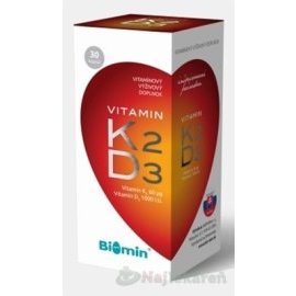 Biomin Vitamín K2 + D3 1000 I.U. 30tbl