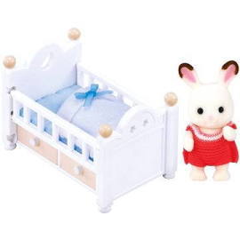 Sylvanian Families Nábytok chocolate králikov - baby králik v postieľke